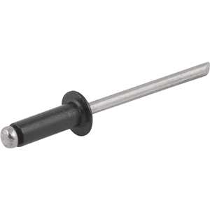 Rebite de repuxo 3,2 mm x 6,0 mm, preto, 306, caixa com 1.000 peças VONDER