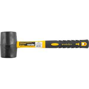 Martelo de borracha 55 mm, cabo em fibra, preto, VONDER