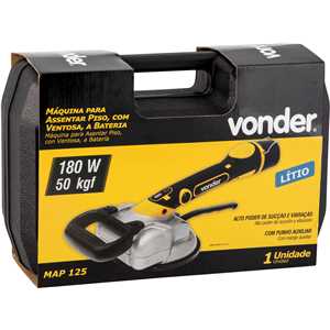 Máquina para assentar piso a bateria, com ventosa, 12 V, MAP 125 VONDER
