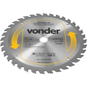 Lâmina de serra circular com dentes de metal duro/vídea, 235 mm x 25 mm, 36 dentes, VONDER