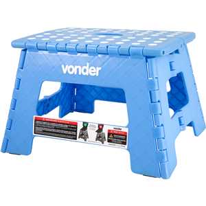 Banqueta plástica dobrável, azul, altura 220 mm, VONDER