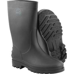 Bota de PVC preta, cano médio, sem forro, 37/38, NOVE54