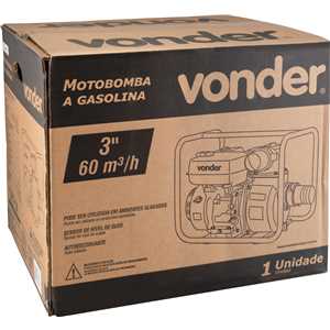 Motobomba a gasolina 3", 4 tempos, VONDER