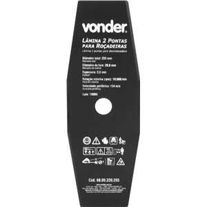 Lâmina de 2 pontas, para roçadeiras, 255 mm x 20,0 mm, VONDER