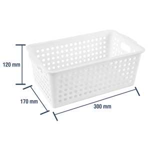 Cesto plástico organizador, 6 kgf, branco, VONDER