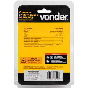 Corrente para motosserra com sabre de 10'', V38P13SQ, VONDER