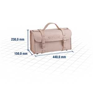 Maleta de couro para ferramentas, 440 mm x 230 mm x 150 mm, marrom, VONDER