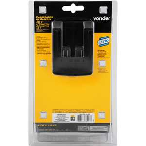Carregador de bateria 18 V, linha intercambiável, carregamento convencional, com conector automotivo 12 V, ICBV 1843, VONDER