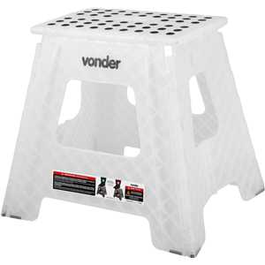 Banqueta plástica dobrável, transparente, altura 360 mm, VONDER