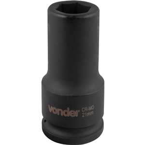 Soquete sextavado longo de impacto, 21 mm, encaixe de 3/4", VONDER