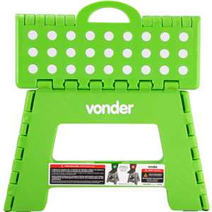 Banqueta plástica dobrável, verde, altura 220 mm, VONDER