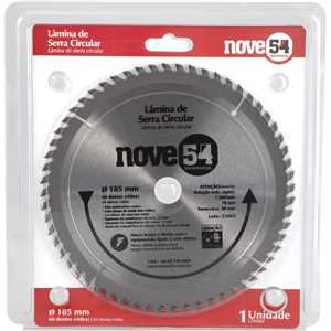 Lâmina de serra circular com dentes de metal duro/vídea, 185 mm x 20 mm, 60 dentes, NOVE54