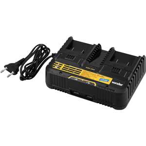Carregador de bateria duplo, 18 V, linha intercambiável, carregamento convencional, ICBV 1841, VONDER