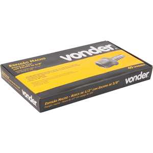 Espigão rosca macho de 1/2" NPT com escama de 3/8", caixa com 40 peças, VONDER