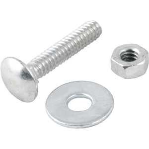 Parafuso francês zincado, 3/8" x 1.1/2", com porca e arruela, cartela com 2 conjuntos, VONDER