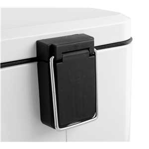 Lixeira retangular, 20 litros, inox, branca, VONDER