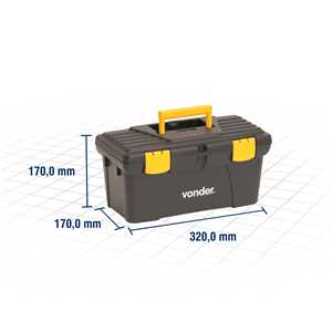 Caixa plástica para ferramentas, preta e amarela, CPV 0320, VONDER
