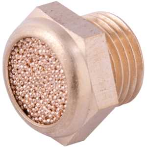 Silenciador de ar comprimido, curto, em latão, rosca 1/8" BSP, VONDER