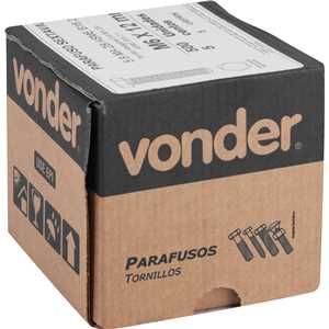 Parafuso sextavado zincado 6 mm x 12 mm, MA, rosca total, VONDER