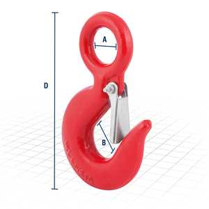 Gancho de aço com olhal, 1,5 toneladas, 3/8", com trava, VONDER