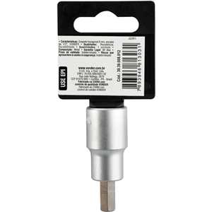 Soquete hexagonal 8 mm, encaixe de 1/2", VONDER
