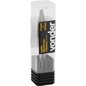 Lima rotativa cônica ponteaguda, 12,0 mm x 25,0 mm, com haste 6,0 mm, VONDER