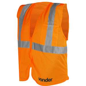 Colete refletivo tipo blusão, com bolso e ziper, laranja, CV 105 VONDER