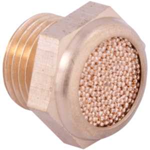 Silenciador de ar comprimido, curto, em latão, rosca 1/8" BSP, VONDER