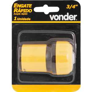 Engate rápido para mangueira 3/4", com bloqueador de fluxo, VONDER