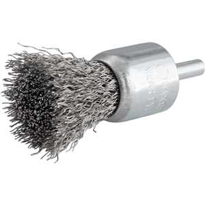 Escova pincel 25 mm, aço inox, cerdas onduladas, haste 1/4", VONDER
