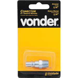 Conector/racord de 1/4", com rosca macho 1/4" NPT, VONDER