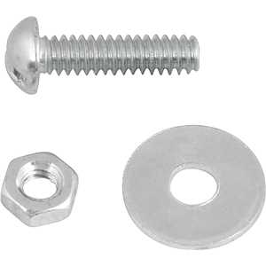 Parafuso máquina cabeça redonda, 3/16" x 3/4" BSW, com porca e arruela lisa, VONDER