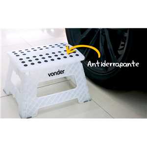 Banqueta plástica dobrável, transparente, altura 220 mm, VONDER