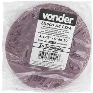 Disco de lixa costado em fibra, 4.1/2", grão 50  VDF 47, VONDER