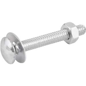 Parafuso francês zincado, 1/4" x 2", com porca e arruela, cartela com 5 conjuntos, VONDER