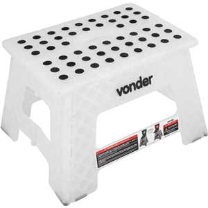 Banqueta plástica dobrável, transparente, altura 220 mm, VONDER