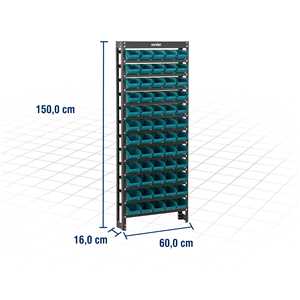 Estante metálica, com gaveteiros modelo prático azul, 60/3 VONDER