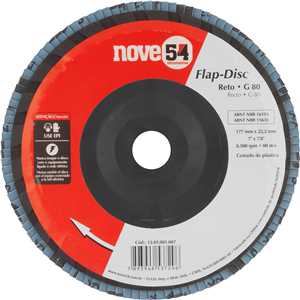 Flap-disc, disco de desbaste/acabamento, 7" - 180 mm, grão 80, NOVE54