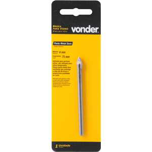 Broca para vidro, 6,0 mm x 75,0 mm, VONDER