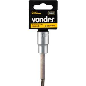 Soquete hexalobular macho longo, encaixe de 1/2", T40, VONDER