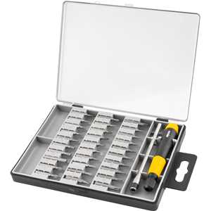 Jogo de bits/ponteiras de precisão com 32 peças, encaixe sextavado 4 mm, VONDER