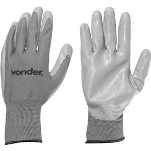 Luva de poliéster com látex nitrílico, tamanho 10, PNV 0110, VONDER