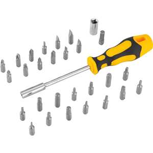 Jogo de bits/ponteiras com 29 peças, encaixe sextavado 1/4", VONDER