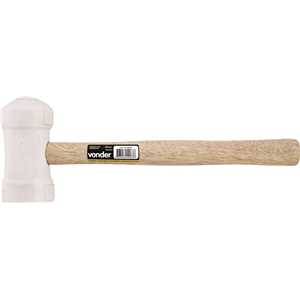 Martelo de borracha 60 mm, cabo em madeira, para azulejista, branco, VONDER
