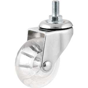 Rodízio giratório leve de poliuretano 1.3/8", com pino, transparente, NOVE54