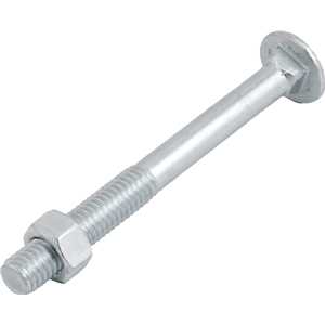 Parafuso francês zincado, 1/2" x 5", com porca, VONDER