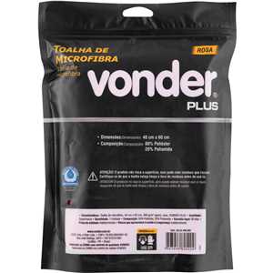 Toalha de microfibra, 40 cm x 60 cm, 400 g/m² (gsm), rosa, VONDER PLUS