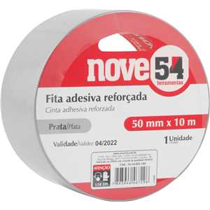 Fita adesiva reforçada, 50 mm x 10 m prata, NOVE54