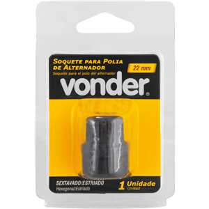 Soquete especial para polia de alternador, sextavado 22 mm x estriado 33 dentes, VONDER