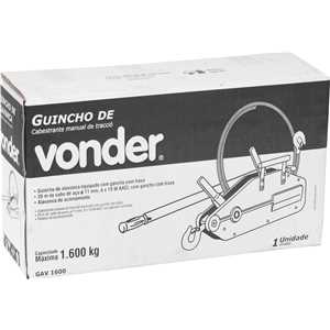 Guincho de alavanca, 1,6 tonelada (1,6 tf) x 20 m, GAV 1600, VONDER